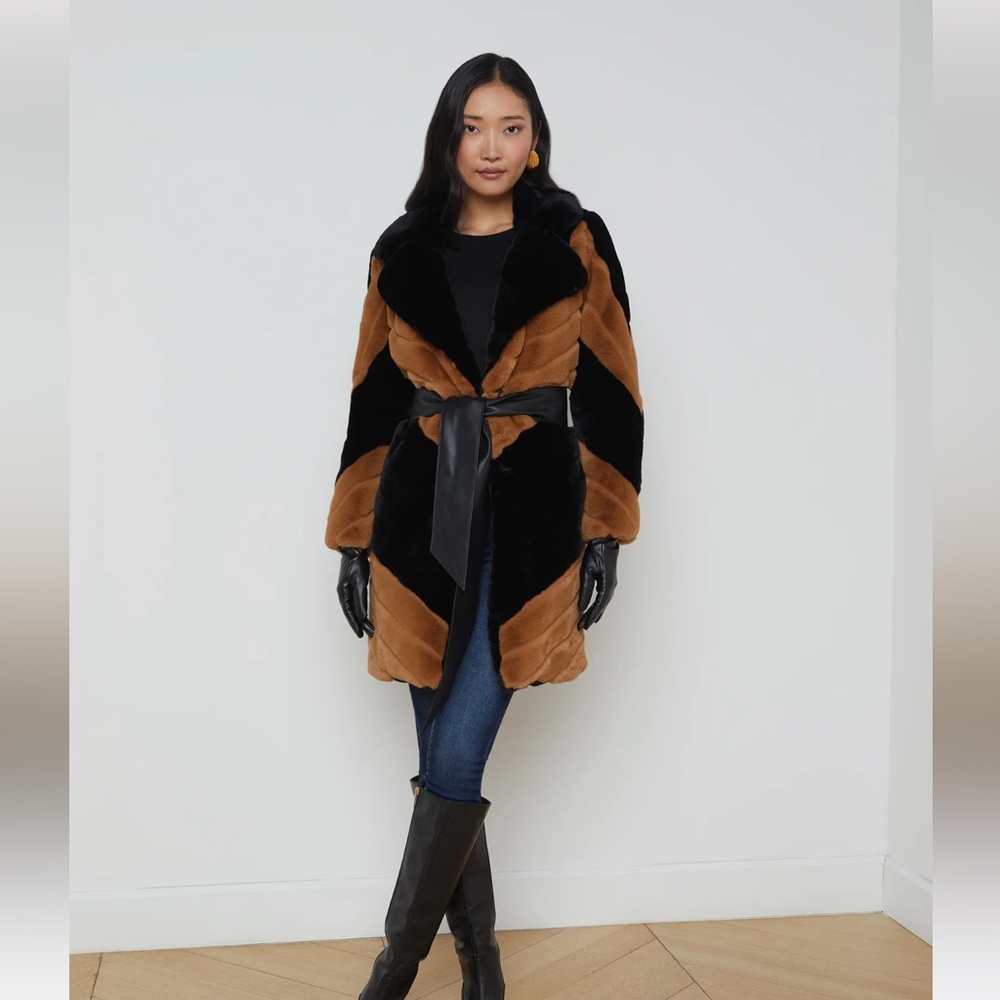 L'Agence Black and Brown Women's Coat